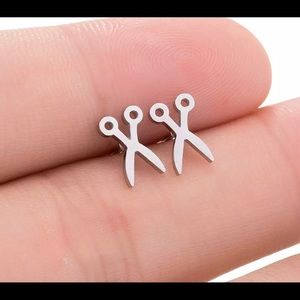 Shears/Scissor Chic Silver Stud Earrings NWT